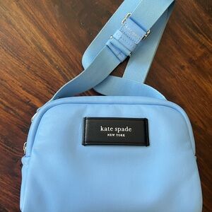 Kate Spade Smooth Leather, Puff Astral Blue Crossbody Bag